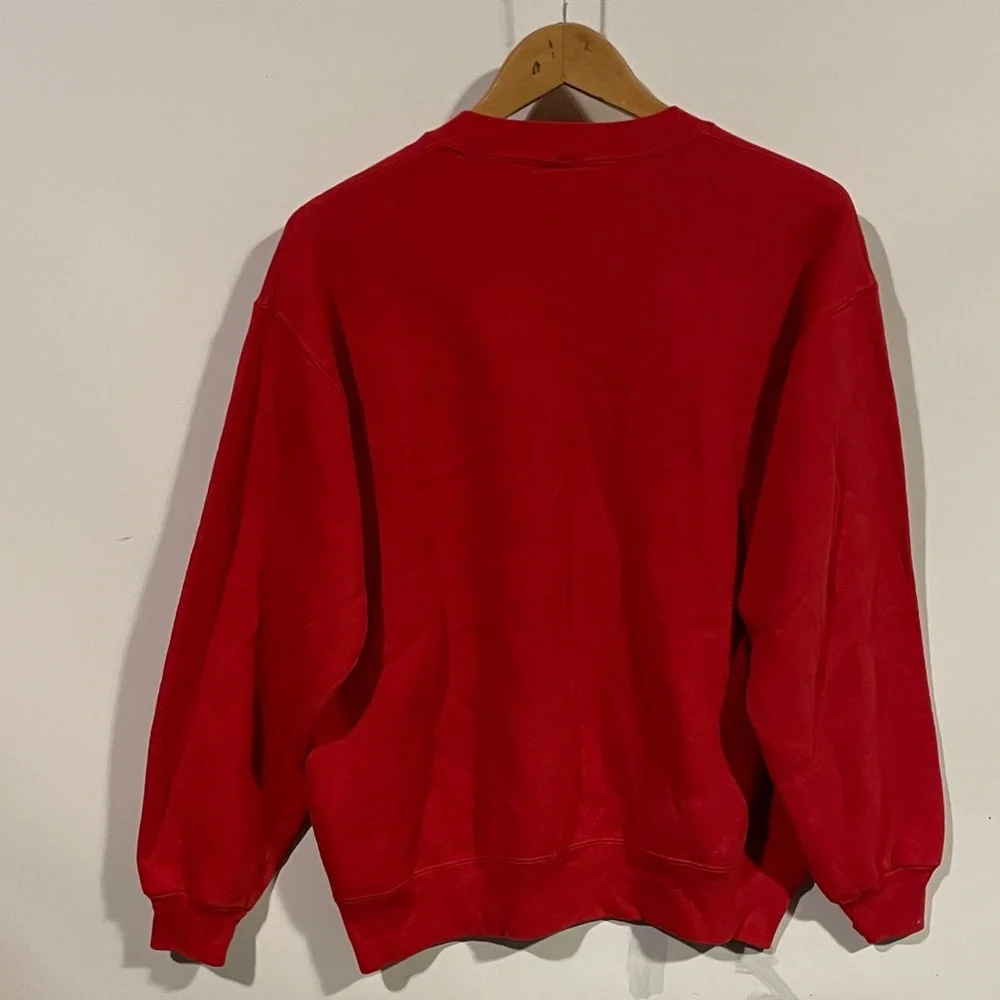Vintage 90s Russel athletic Vibrant Red Crewneck Sweater for Men - Picture 3 of 3